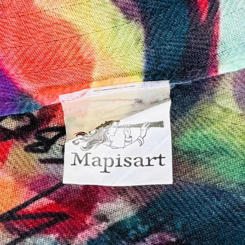 NEW without TAGS Elegant Colorful Wrap with print of Beep, Beep by John Sebelius